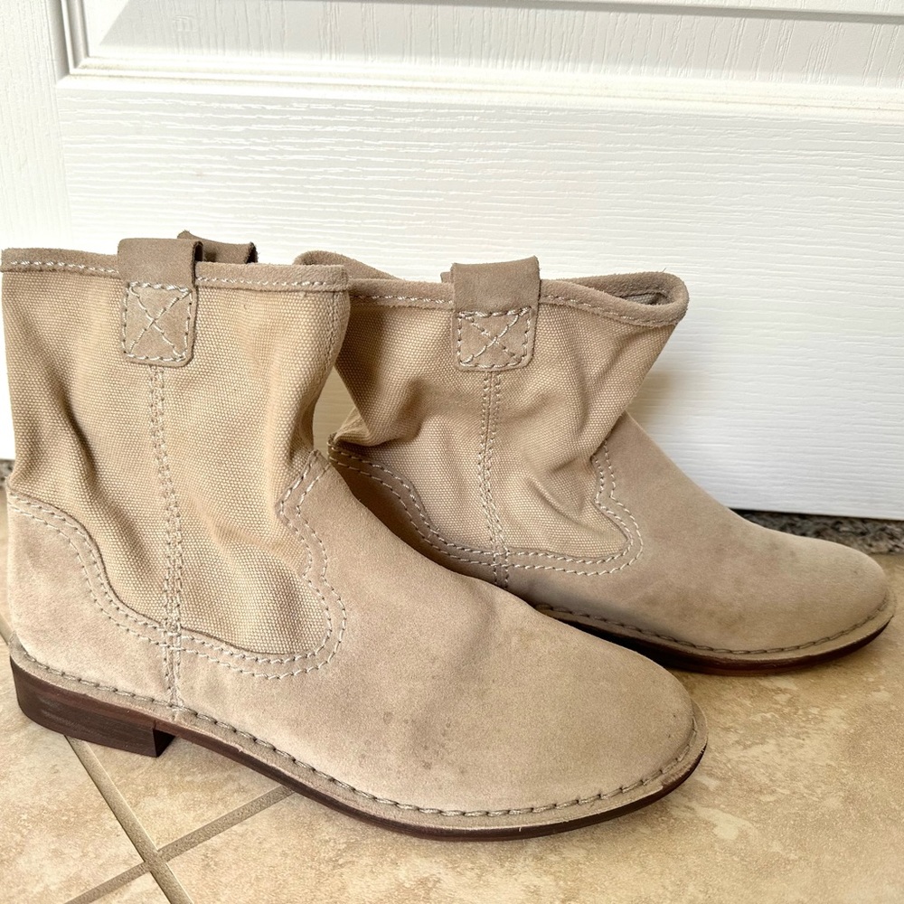 Clarks Cabaret Stage Sand Suede ladies ankle boots